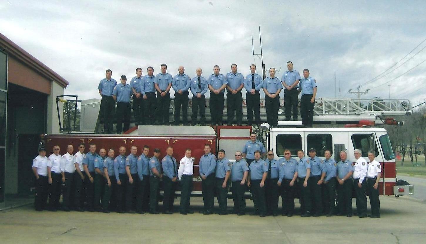 Van Buren Firemen with a fire truck